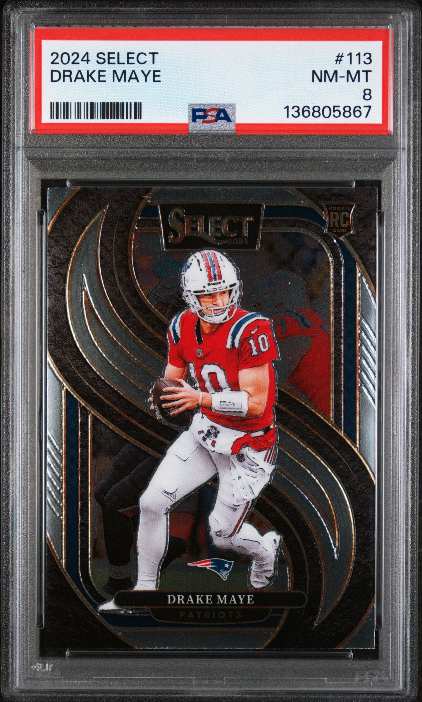 Drake Maye 2024 Select Football Rookie Card #113 Graded PSA 8 Cert #136805867-Powers Sports Memorabilia
