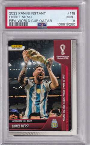 Lionel Messi 2022 Panini Instant World Cup Card #118 PSA 9