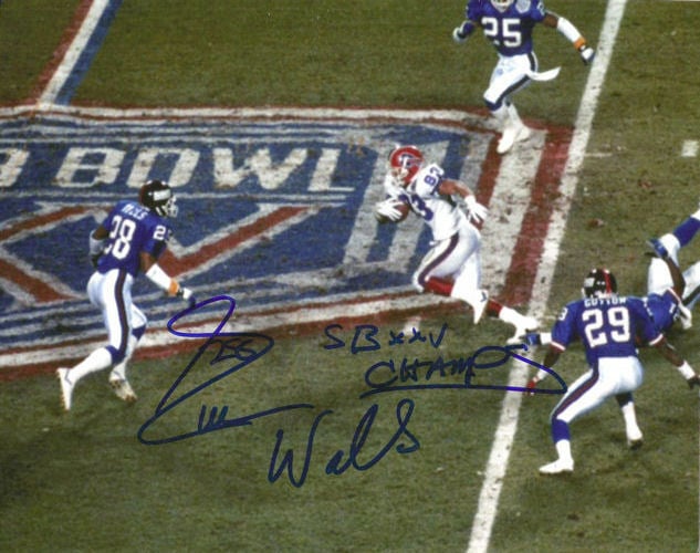 Everson Walls Signed New York Giants 8x10 Photo w/SB XXV Champs-Powers Sports Memorabilia