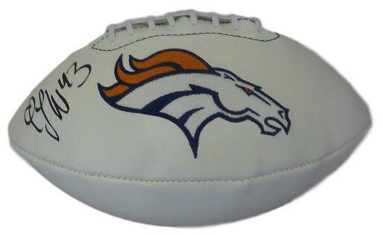 TJ Ward Denver Broncos white panel Signed football-Powers Sports Memorabilia