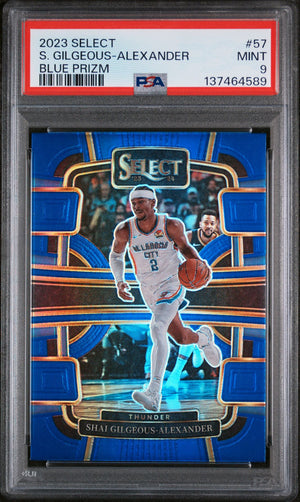 Shai Gilgeous Alexander 2023 Select Blue Prizm Basketball Card #57 Graded PSA 9 Cert #137464589-Powers Sports Memorabilia
