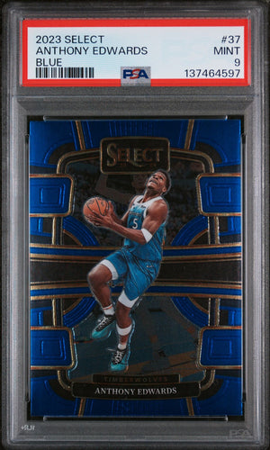 Anthony Edwards 2023 Select Blue Basketball Card #37 Graded PSA 9 Cert #137464597-Powers Sports Memorabilia