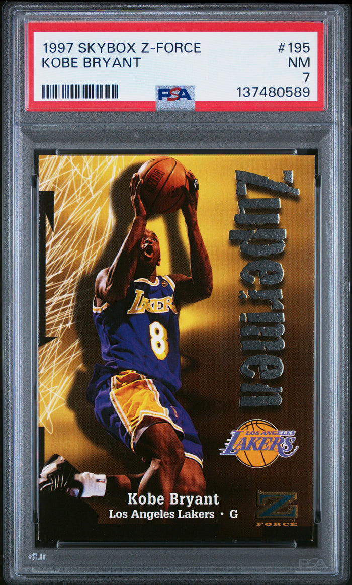 Kobe Bryant 1997 SkyBox Z-Force Lakers Card #195 PSA 7-Powers Sports Memorabilia