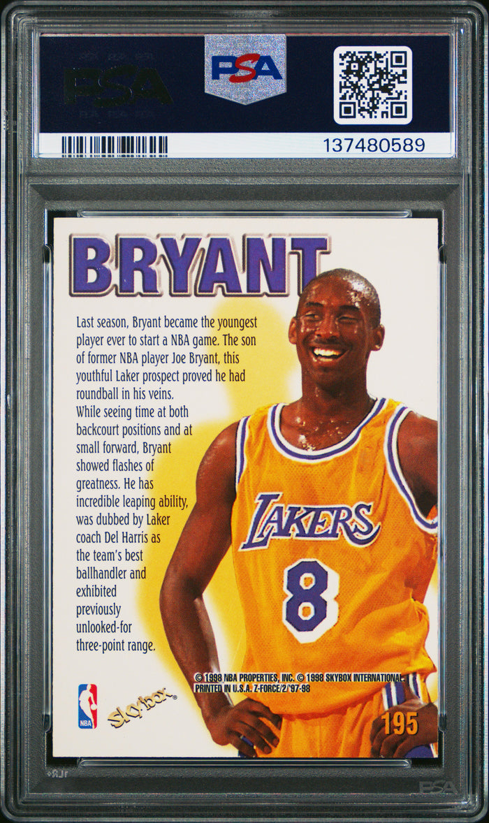 Kobe Bryant 1997 SkyBox Z-Force Lakers Card #195 PSA 7-Powers Sports Memorabilia