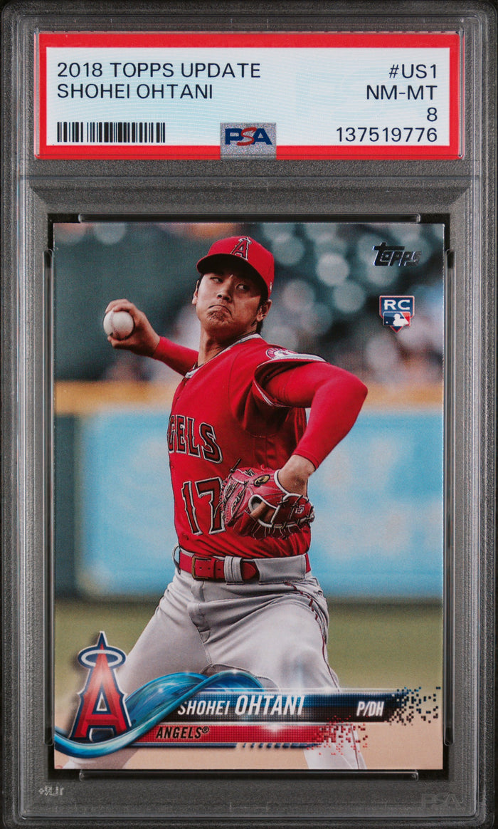 Shohei Ohtani 2018 Topps Update Los Angeles Angels Baseball Rookie Card #US1 Graded PSA 8 Cert #137519776-Powers Sports Memorabilia