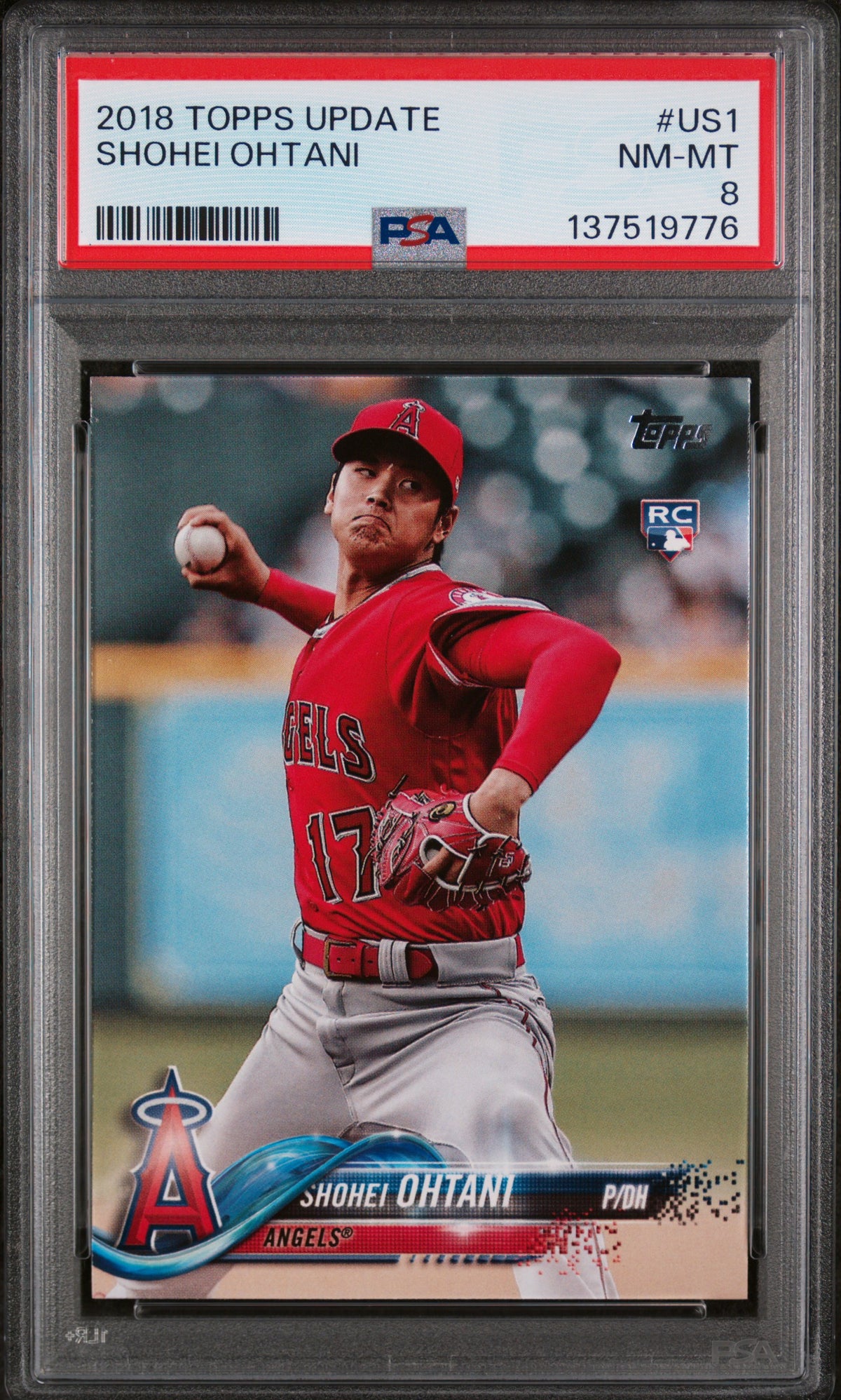 Shohei Ohtani 2018 Topps Update Los Angeles Angels Baseball Rookie Card #US1 Graded PSA 8 Cert #137519776-Powers Sports Memorabilia