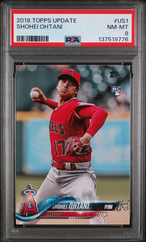Shohei Ohtani 2018 Topps Update Los Angeles Angels Baseball Rookie Card #US1 Graded PSA 8 Cert #137519776-Powers Sports Memorabilia