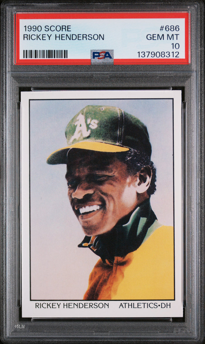 Rickey Henderson 1990 Score Athletics Card #686 PSA 10-Powers Sports Memorabilia