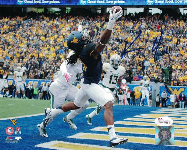 Kevin White Signed West Virginia Mountaineers 8x10 Photo (TD catch) – JSA Authenticated-Powers Sports Memorabilia