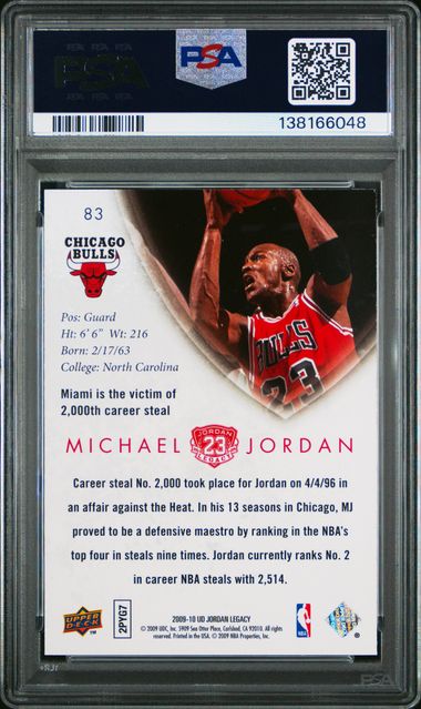 Michael Jordan 2009 Upper Deck Legacy Gold Card #83 PSA 9-Powers Sports Memorabilia