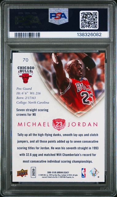 Michael Jordan 2009 Upper Deck Legacy Gold Card #70 PSA 9-Powers Sports Memorabilia