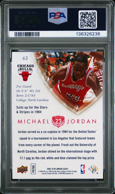 Michael Jordan 2009 Upper Deck Legacy Gold Card #62 PSA 9-Powers Sports Memorabilia