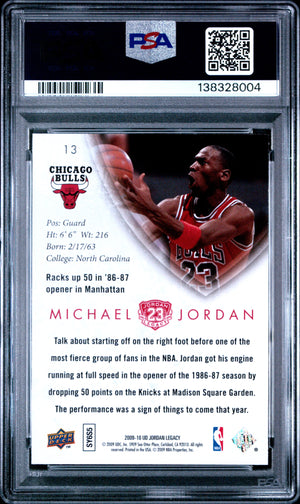Michael Jordan 2009 UD Jordan Legacy Gold Card #13 PSA 9-Powers Sports Memorabilia