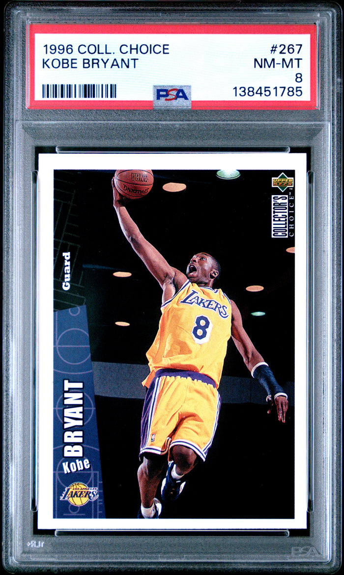 Kobe Bryant 1996 Collector's Choice Los Angeles Lakers Basketball RC Rookie Card #267 Graded PSA 8 Cert #138451785-Powers Sports Memorabilia