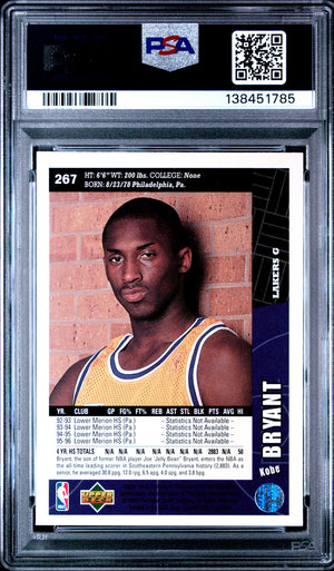 Kobe Bryant 1996 Collector's Choice Los Angeles Lakers Basketball RC Rookie Card #267 Graded PSA 8 Cert #138451785-Powers Sports Memorabilia