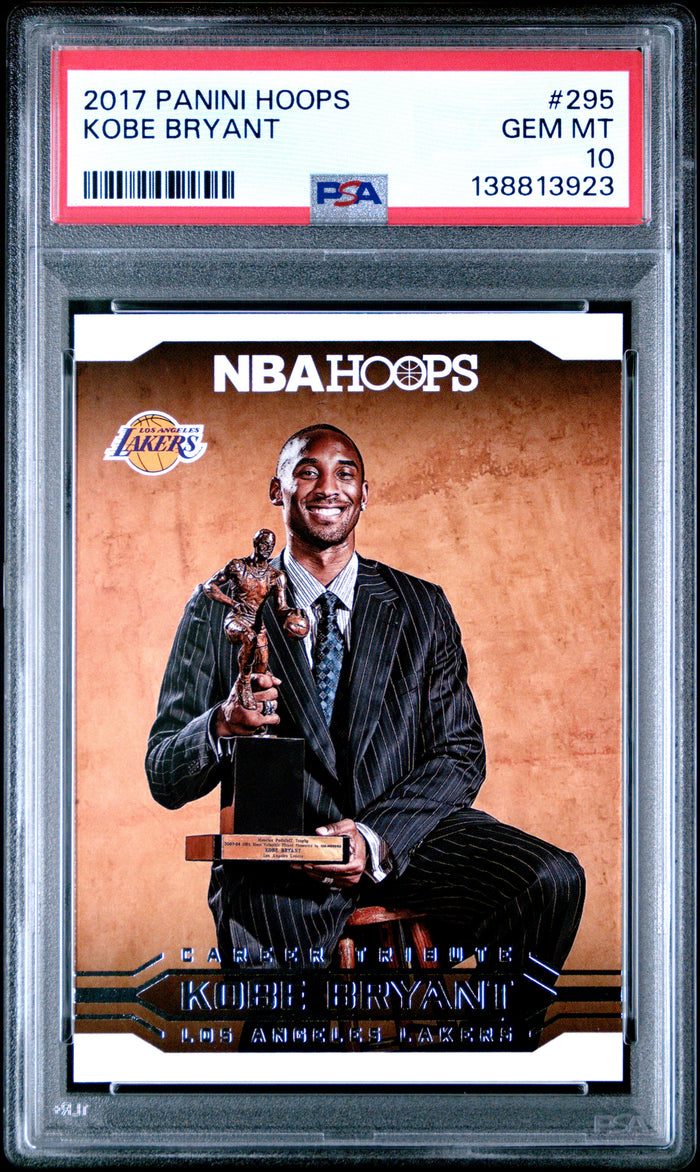 Kobe Bryant 2017 Panini Hoops Career Tribute Card 295 PSA 10