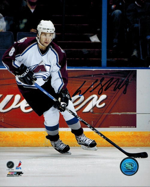 Wojtek Wolski Signed Colorado Avalanche 8x10 Photo (White)-Powers Sports Memorabilia