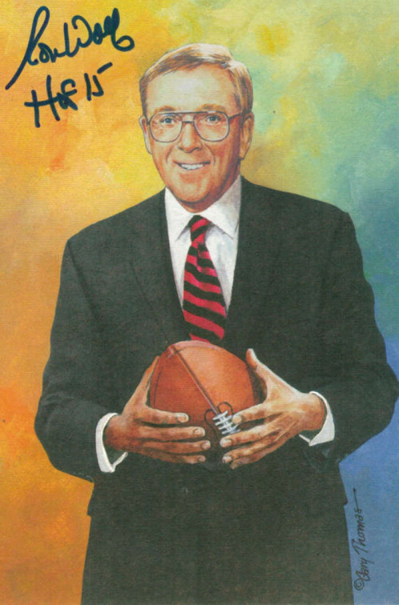 Ron Wolf Green Bay Packers Signed Goal Line Art Card HOF (in Blue)-Powers Sports Memorabilia