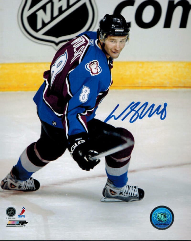 Wojtek Wolski Signed Colorado Avalanche 8x10 Photo (Maroon)-Powers Sports Memorabilia