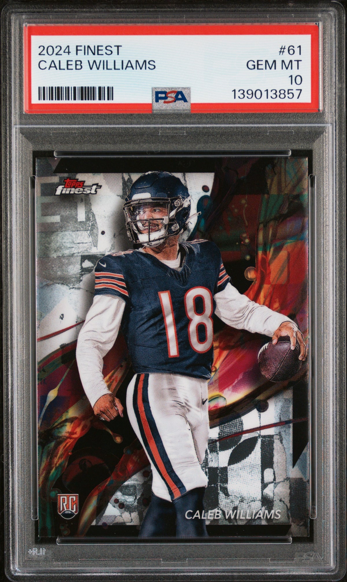 Caleb Williams 2024 Topps Finest Rookie Card #61 PSA 10