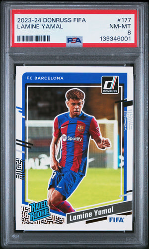 Lamine Yamal 2023 Donruss FIFA RC Rookie Card #177 PSA 8