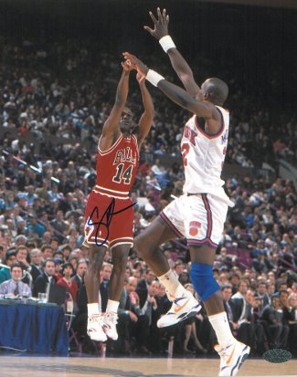Craig Hodges Autographed Chicago Bulls 8x10 Photo vs New York Knicks (3X 3 Point Shooting Contest Winner)-Powers Sports Memorabilia