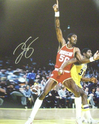 Ralph Sampson Autographed Houston Rockets 16x20 Photo - Leaf Authentics Hologram (VS Magic Johnson)-Powers Sports Memorabilia