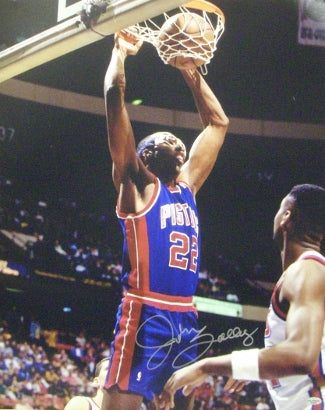 John Salley Autographed Detroit Pistons 8x10 Photo - Leaf Authentics Hologram-Powers Sports Memorabilia