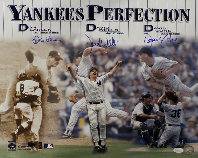 New York Yankees Signed Perfect Game 16x20 Photo Larsen Wells Cone – JSA Authenticated-Powers Sports Memorabilia