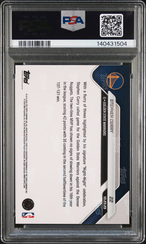Stephen Curry 2025 Topps Now Golden State Warriors Basketball Card #22 Graded PSA 10 Cert #140431504-Powers Sports Memorabilia