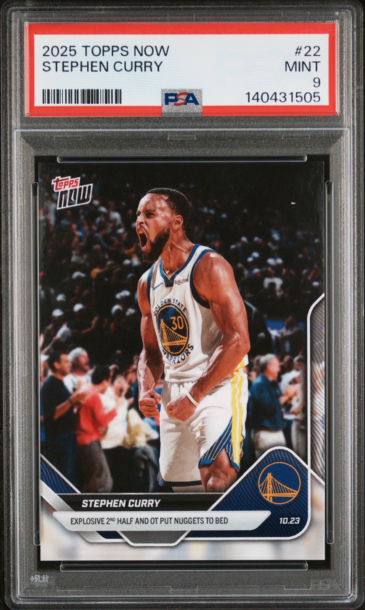 Stephen Curry 2025 Topps Now Golden State Warriors Basketball Card #22 Graded PSA 9 Cert #140431505-Powers Sports Memorabilia