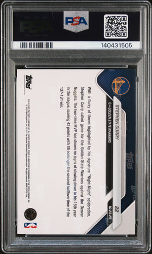Stephen Curry 2025 Topps Now Golden State Warriors Basketball Card #22 Graded PSA 9 Cert #140431505-Powers Sports Memorabilia