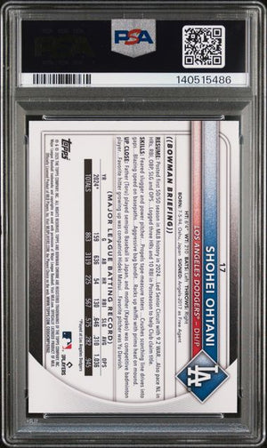 Shohei Ohtani 2025 Bowman Mega Box Dodgers Card #17 PSA 10-Powers Sports Memorabilia