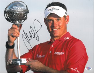Lee Westwood Autographed 11X14 Photo PGA w/ Trophy- PSA Hologram-Powers Sports Memorabilia