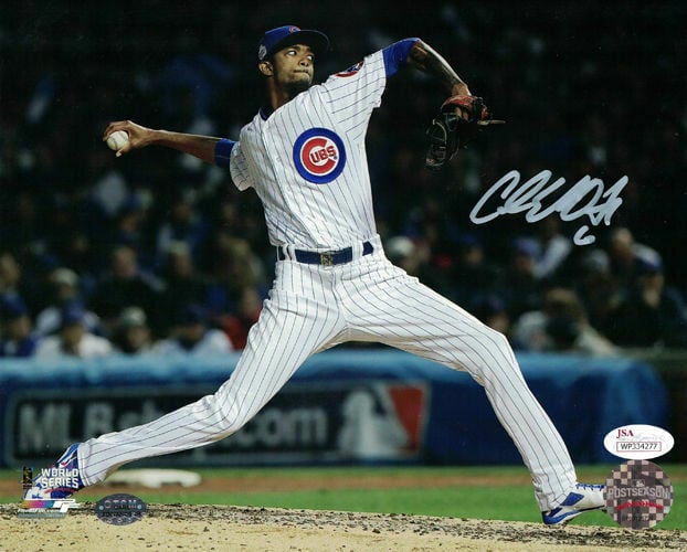 Carl Edwards Signed Chicago Cubs 8x10 Photo (World Series) – JSA Authenticated-Powers Sports Memorabilia