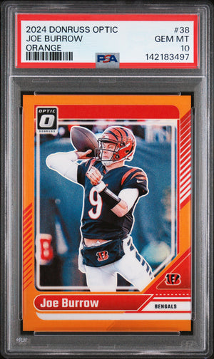 Joe Burrow 2024 Donruss Optic Orange Card #38 PSA 10 63/249