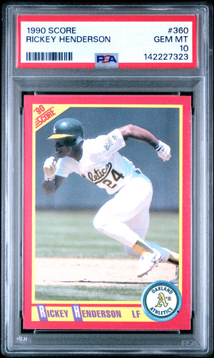 Rickey Henderson 1990 Score Athletics Card #360 PSA 10