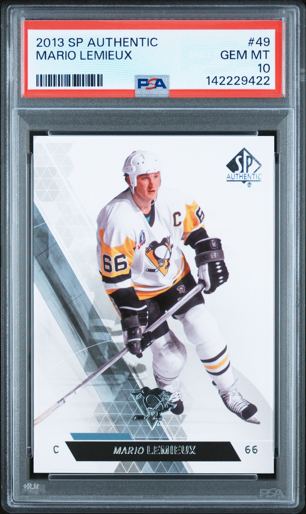 Mario Lemieux 2013 SP Authentic Hockey Card #49 Graded PSA 10 Cert #142229422-Powers Sports Memorabilia