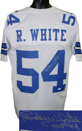 Randy White Autographed White TB Custom Stitched Pro Style Football Jersey HOF 94 XL- JSA Hologram-Powers Sports Memorabilia