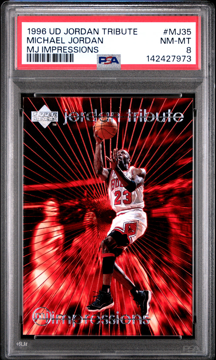 Michael Jordan 1996 Upper Deck Tribute Card #MJ35 PSA 8-Powers Sports Memorabilia