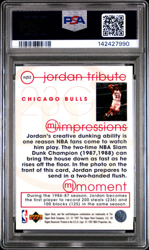 Michael Jordan 1996 Upper Deck Jordan Tribute Chicago Bulls Basketball Card #MJ52 MJ Impressions Graded PSA 8 Cert #142427990-Powers Sports Memorabilia