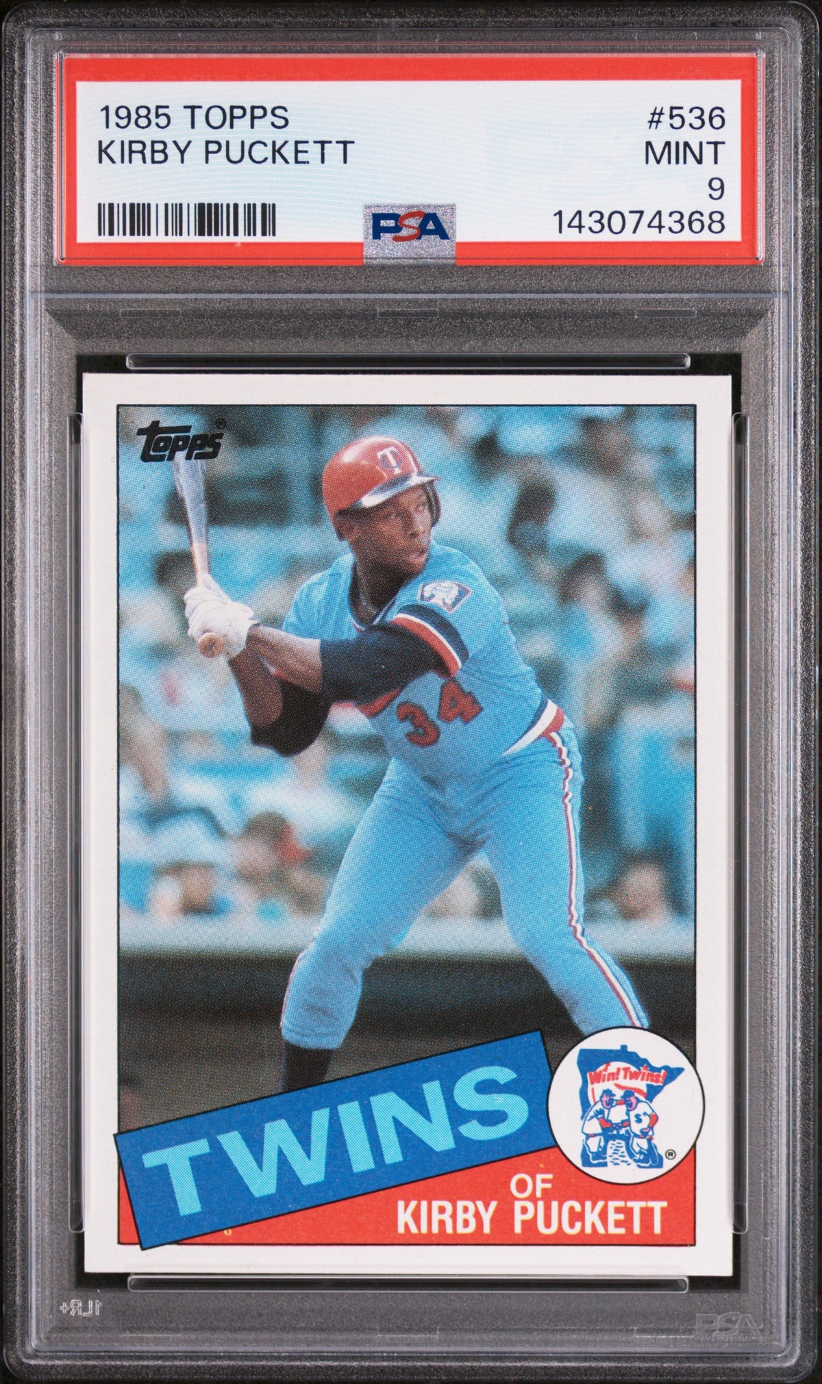 Kirby Puckett 1985 Topps Minnesota Twins Baseball RC Rookie Card #536 Graded PSA 9 Cert #143074368-Powers Sports Memorabilia