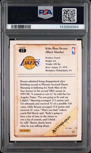 Kobe Bryant 2012 Panini Kobe Anthology Lakers Card #17 PSA 9