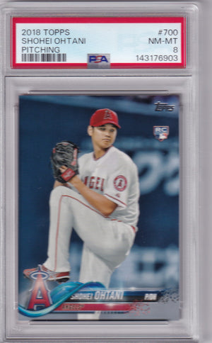 Shohei Ohtani 2018 Topps Pitching Rookie Card #700 PSA 8