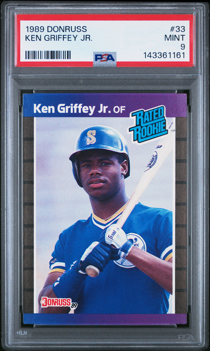 Ken Griffey Jr. 1989 Donruss Rated Rookie Seattle Mariners Baseball RC Rookie Card #33 Graded PSA 9 Cert #143361161-Powers Sports Memorabilia