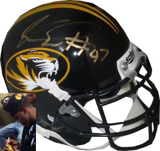 Kony Ealy Autographed Missouri Tigers Authentic Schutt Mini Helmet-Powers Sports Memorabilia