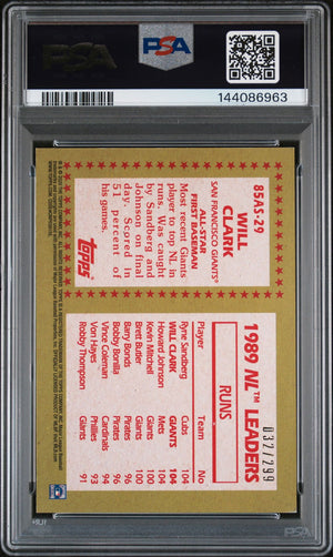 Will Clark 2020 Topps All Star Black San Francisco Giants Signed Baseball Card #85AS29 Authentic Auto Graded PSA 7 Cert #144086963 32/299-Powers Sports Memorabilia