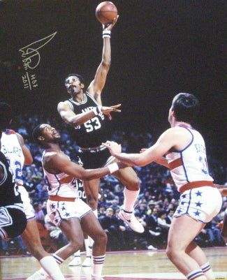 Artis Gilmore Autographed San Antonio Spurs 16x20 Photo HOF 2011 vs Bullets-Powers Sports Memorabilia