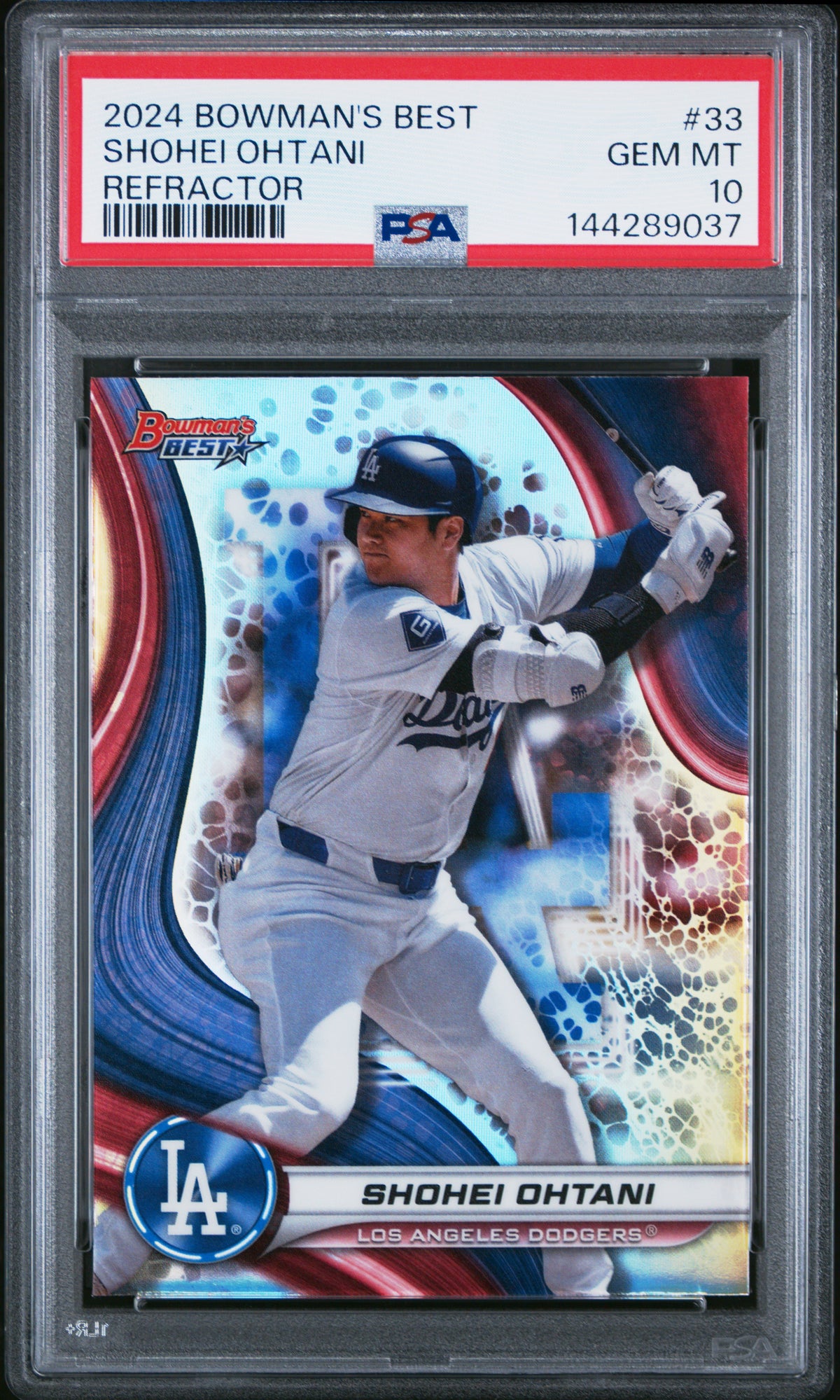 Shohei Ohtani 2024 Bowmans Best Refractor Baseball Card #33 Graded PSA 10 Cert #144289037-Powers Sports Memorabilia