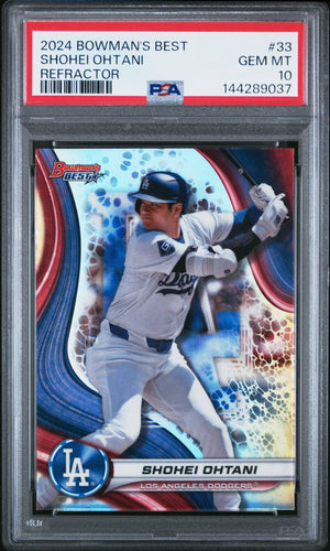 Shohei Ohtani 2024 Bowmans Best Refractor Baseball Card #33 Graded PSA 10 Cert #144289037-Powers Sports Memorabilia